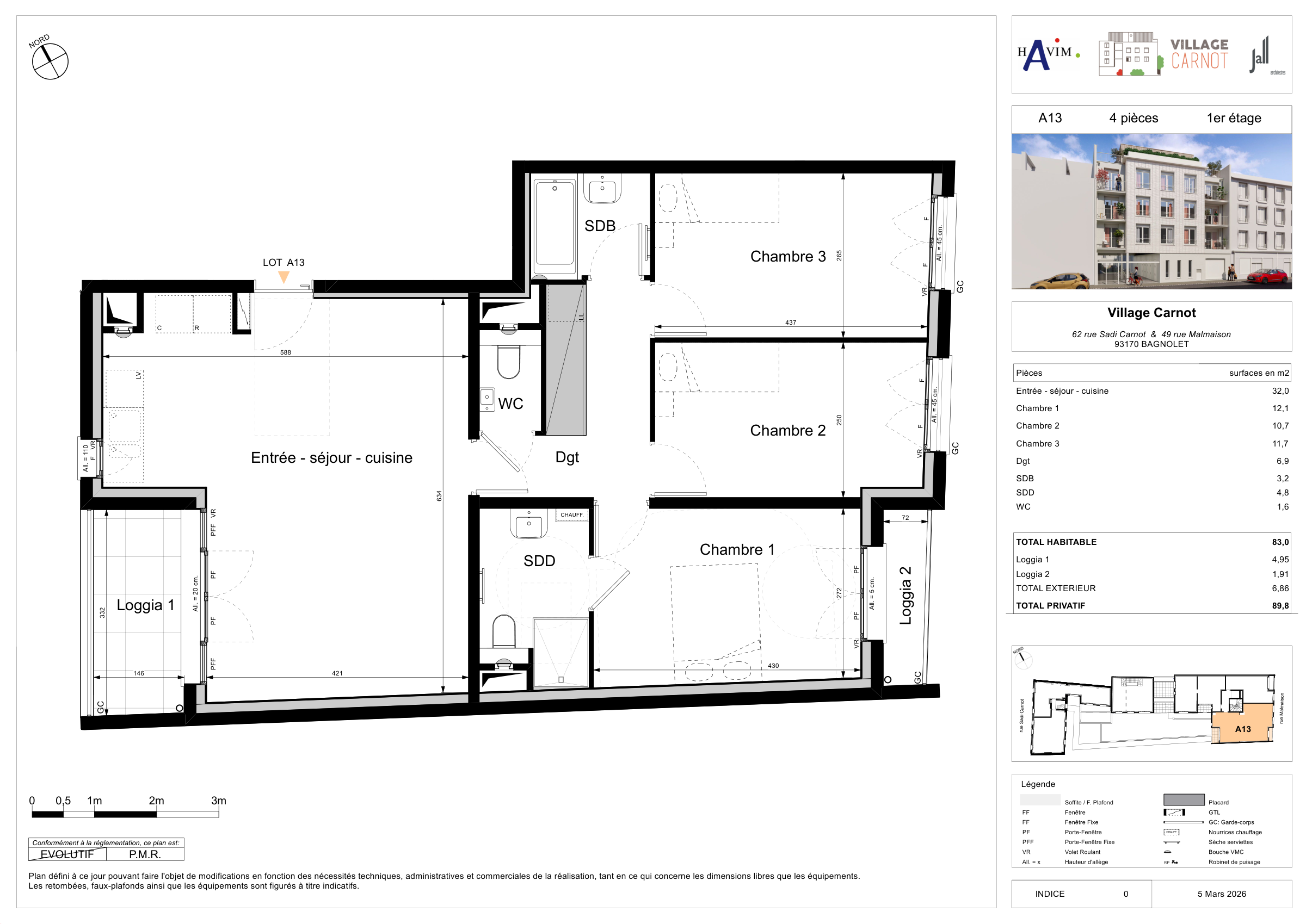 Plan de vente du logement A33