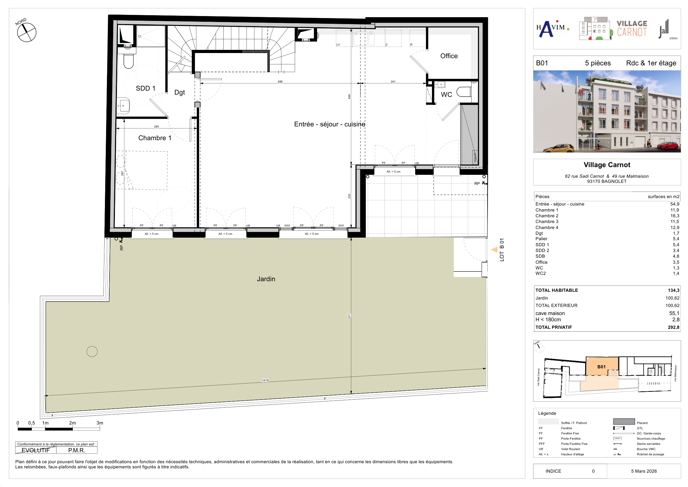 Plan de vente du logement B01