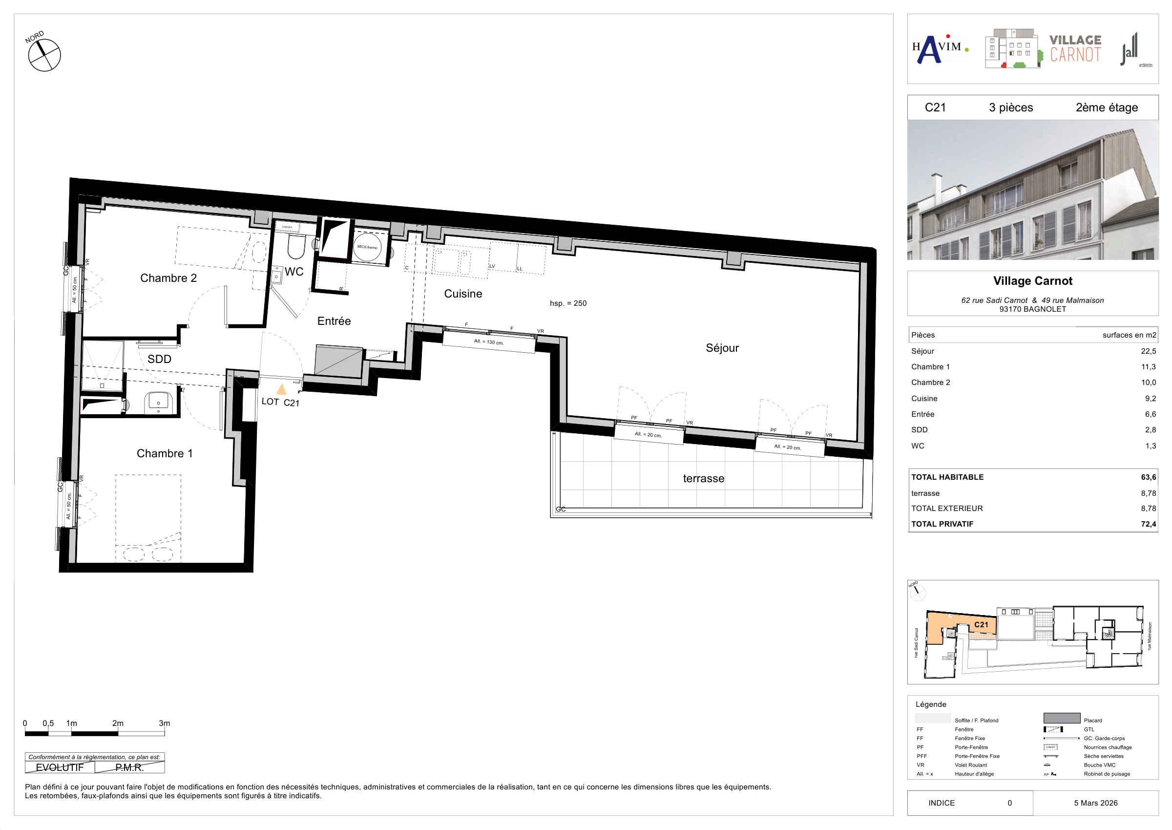 Plan de vente du logement C21